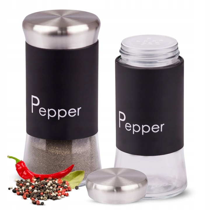 SOLNICZKA I PIEPRZNICZKA ZESTAW 2x150ml POJEMNIK NA SÓL PIEPRZ KOMPLET