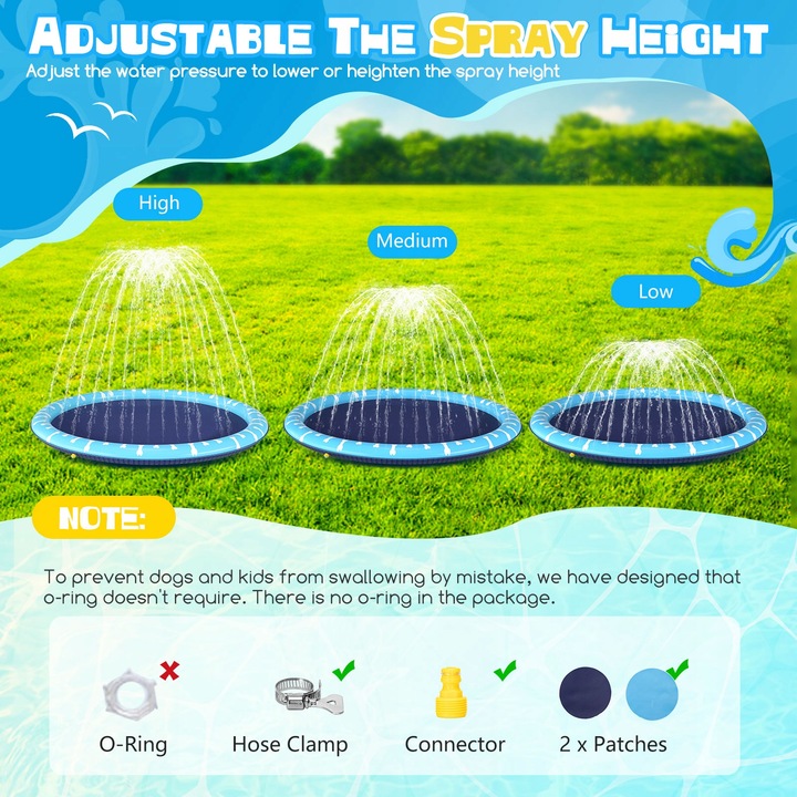 ZRASZACZ MATA WODNA DLA PSA BRODZIK BASEN NIEBIESKI Ø100cm