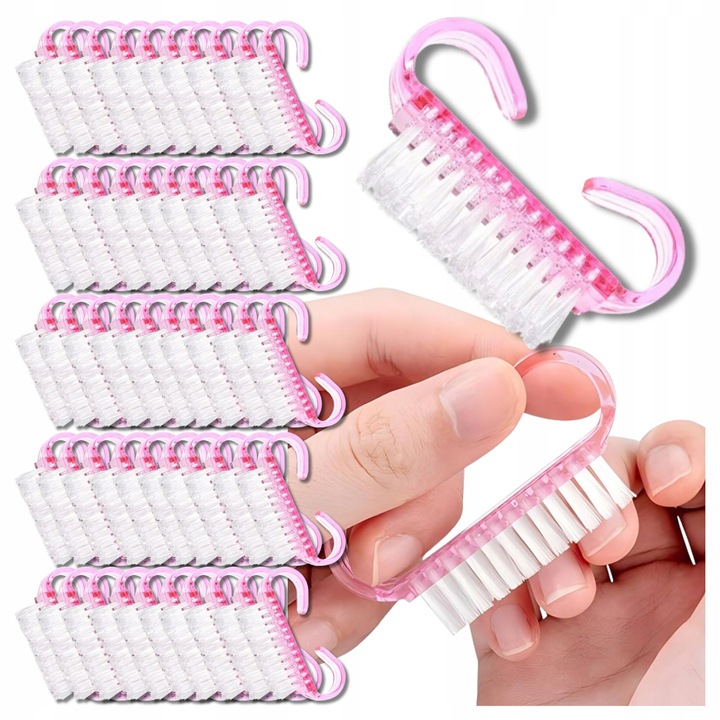 100x SZCZOTECZKA RÓŻOWA DO MANICURE DO USUWANIA PYŁU DO PAZNOKCI