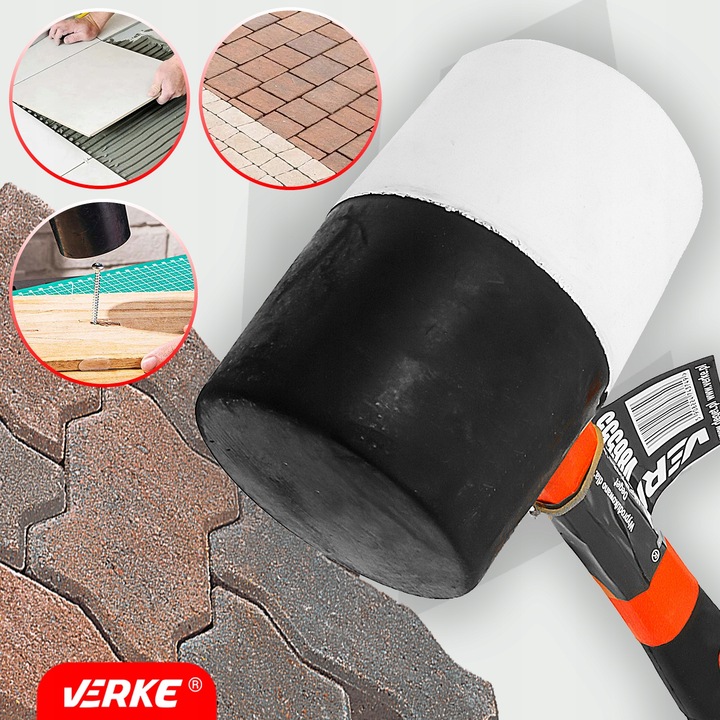 MŁOTEK GUMOWY BRUKARSKI BLACHARSKI DO KOSTKI BRUKOWEJ 1100g FIBERGLASS