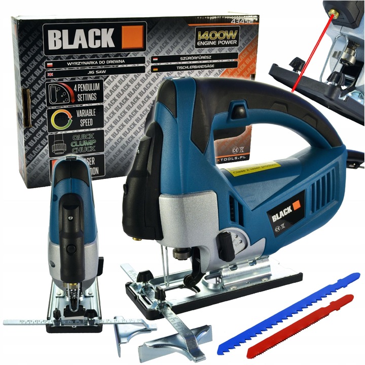 WYRZYNARKA PRZECINARKA PIŁA Z LASEREM DO DREWNA BLACK 1400W +BRZESZCZOTY