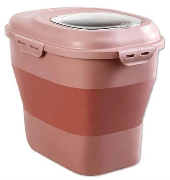 DUŻY POJEMNIK NA KARMĘ DLA PSA SKŁADANY SILIKON RÓŻOWY