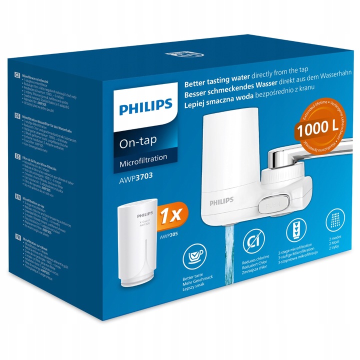 Filtr wody na kran PHILIPS AWP3703, nakranowy filtr do wody