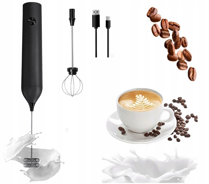 Elektryczny Spieniacz do Mleka Ręczny Akumulator Kawa Bezprzewodowy