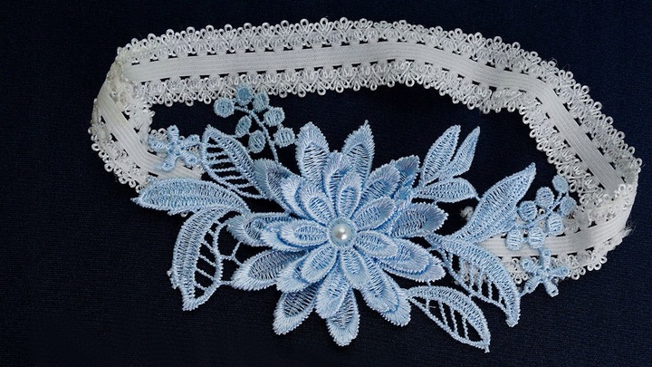 PODWIĄZKA ŚLUBNA niebiesko biała BŁĘKITNA