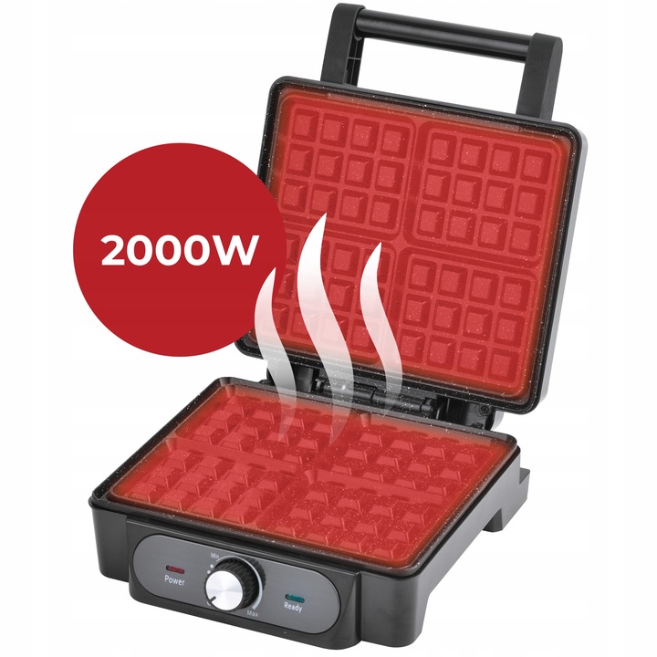 GOFROWNICA XXL 4 DUŻE GOFRY MARMURKOWA POWŁOKA REGULACJA TEMPERATURY