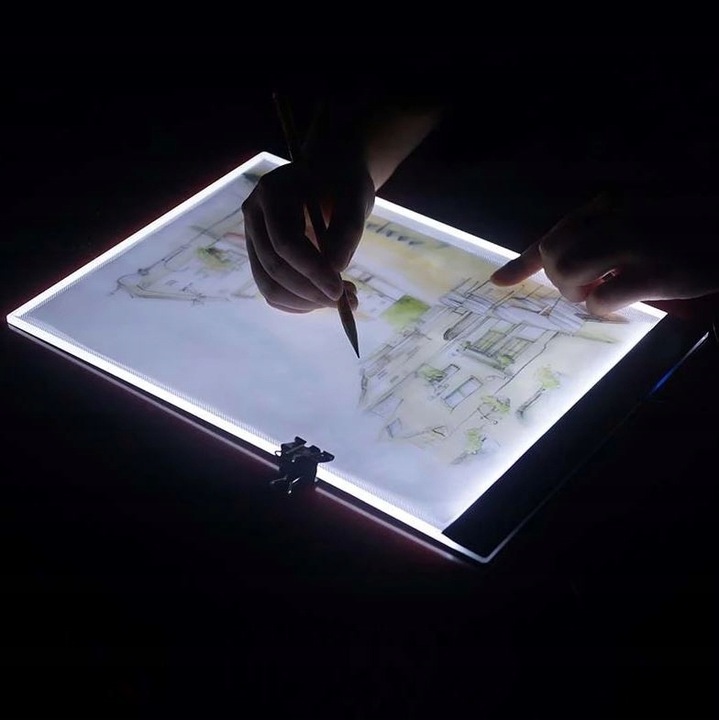 Deska Kreślarska Tablet Graficzny LED Tablica do Rysowania Podświetlana A4