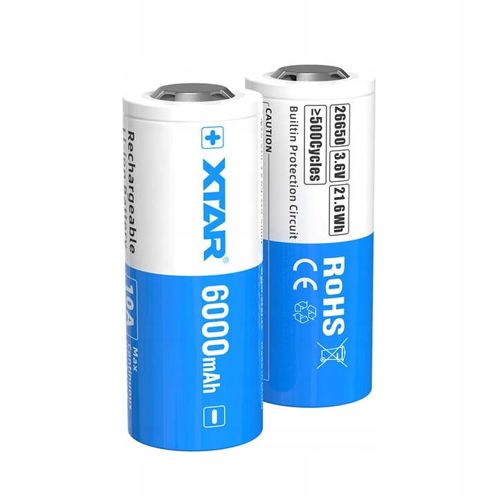 Akumulator XTAR 26650-600PCM 6000mAh Li-ION Protected 3,6V 10A