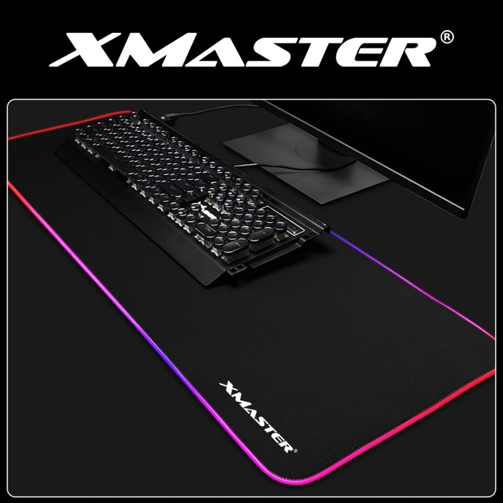 PODKŁADKA POD MYSZKĘ RGB LED GAMINGOWA DUŻA SZEROKA XMASTER XXL