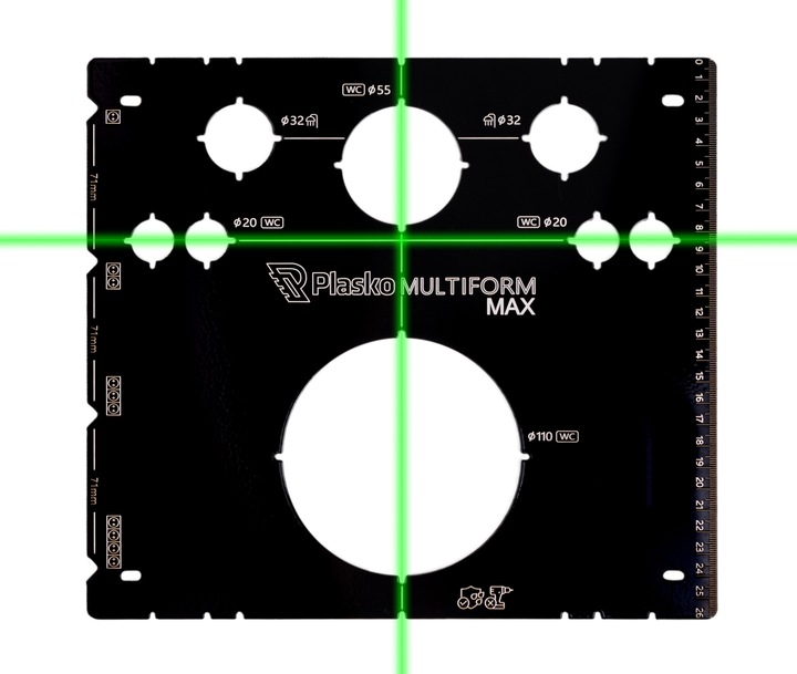 Plasko MULTIFORM MAX profesjonalny szablon do wyznaczania otworów WC