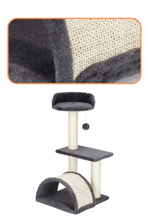 DRAPAK DLA KOTA LEGOWISKO DOMEK WIEŻA DUŻY SŁUPEK 3 POZIOMY+ZABAWKA SZNUREK