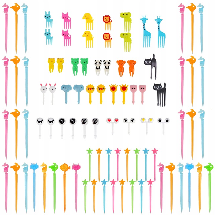 WIDELCZYKI DO PRZEKĄSEK DLA DZIECI WIDELCE DO OWOCÓW ŻYWNOŚCI WIDELCE 90SZT