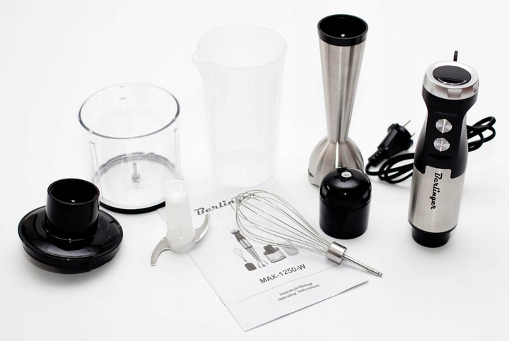 Blender ręczny robot kuchenny 1250W | metalowy mikser, malakser,