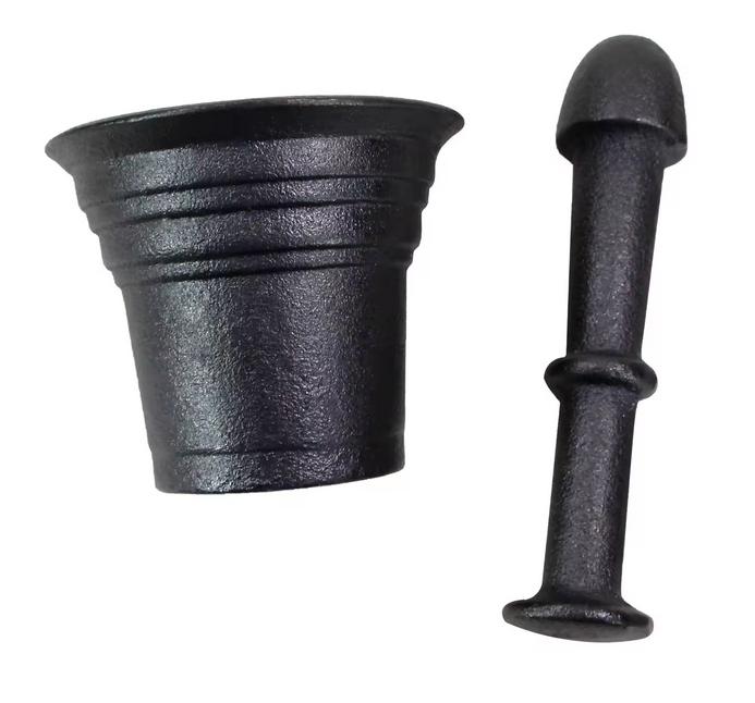 MOŹDZIERZ ŻELIWNY KUCHENNY Z TŁUCZKIEM DO PRZYPRAW ZIÓŁ TŁUCZEK UBIJAK