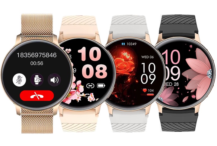 SMARTWATCH ZEGAREK DAMSKI POLSKIE MENU ROZMOWY WIADOMOŚCI 4 PASKI