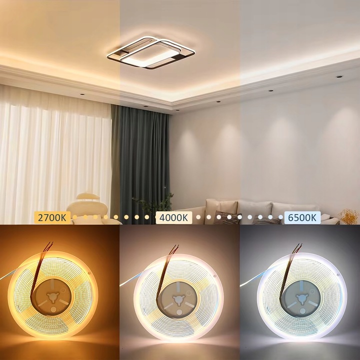 Taśma LED Neon COB 24V 10m 608d CCT 2700-6500K BIAŁA CIEPŁA NEUTRALNA