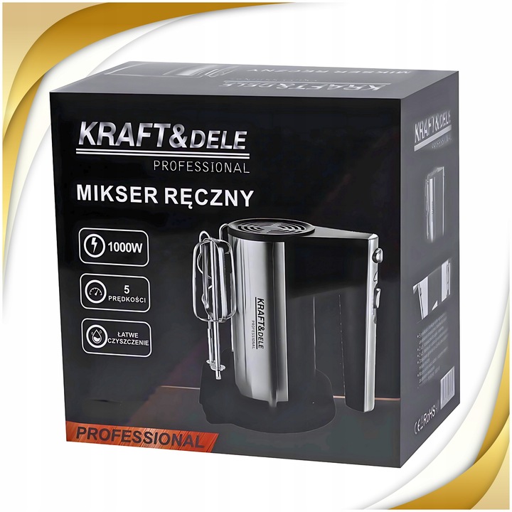 MIKSER RĘCZNY ROBOT KUCHENNY WIELOFUNKCYJNY 1000W TURBO 5 BIEGÓW