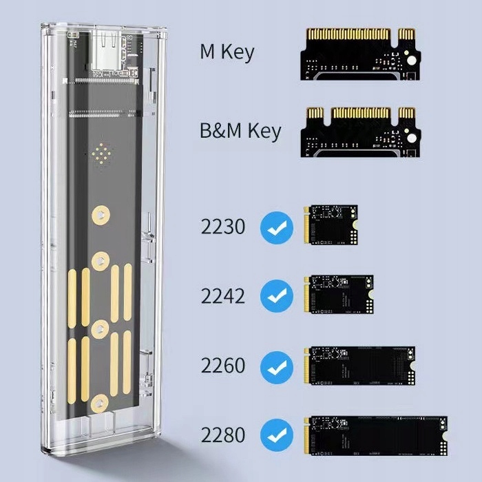 OBUDOWA NA DYSK NVME M2 SATA SSD ADAPTER NGFF M.2 USB 3.1 USB TYP-C 10 GBPS