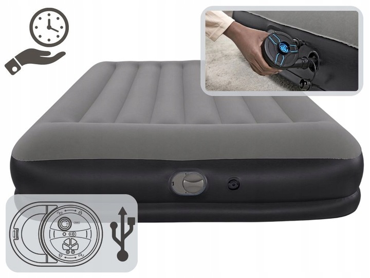 Materac Dmuchany Dwuosobowy Łóżko do Spania z Pompką USB Bestway 671BU