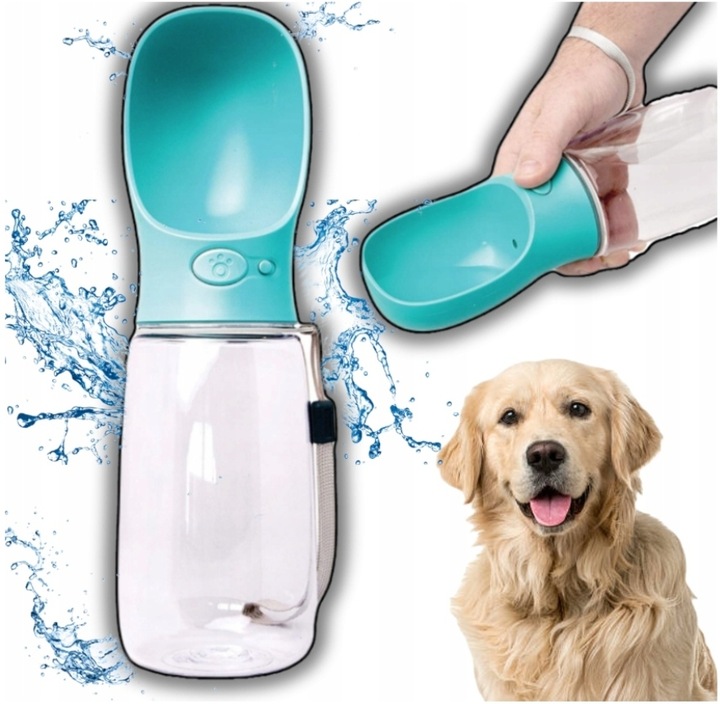 BUTELKA NA WODĘ DLA PSA BIDON POIDŁO MISKA 0,35L PRZENOŚNA SPACER TURYSTYCZ