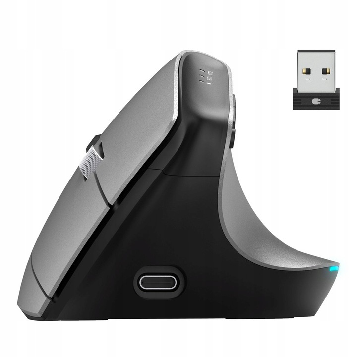 ERGONOMICZNA BEZPRZEWODOWA AKUMULATOROWA MYSZ HAMA EMW-700 2.4GHZ BT USB-C