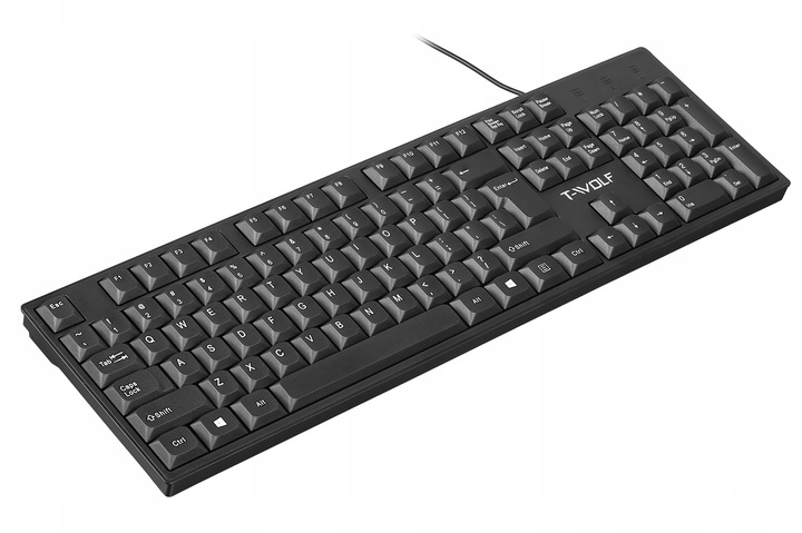 KLAWIATURA SLIM T-WOLF T15 BIUROWA USB PŁASKA