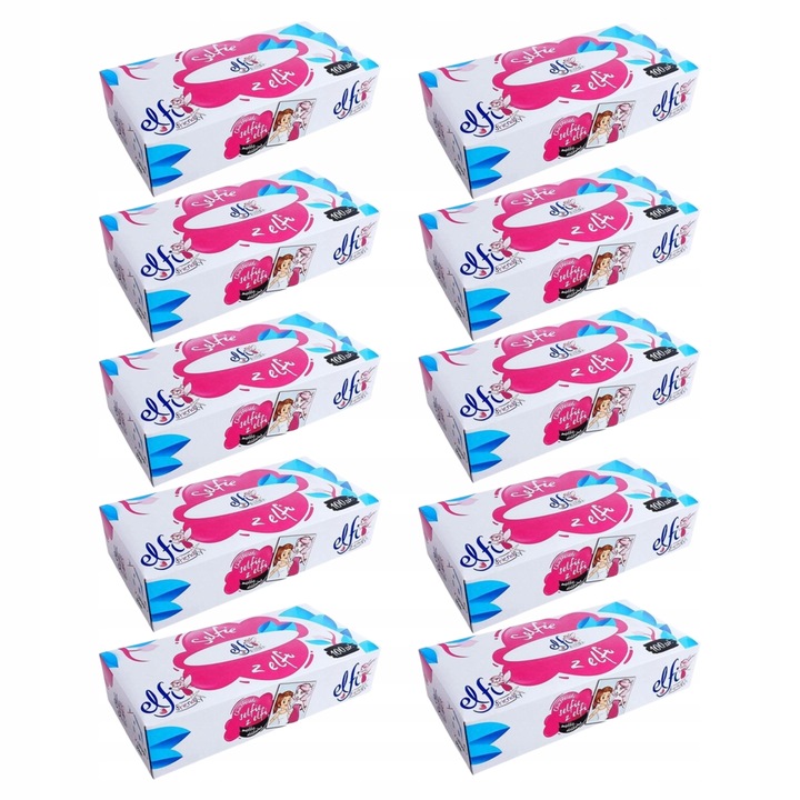 Chusteczki higieniczne w pudełku bezzapachowe ELFI 2warstwowe 100