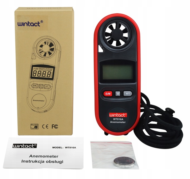 ANEMOMETR WIATROMIERZ MIERNIK WIATRU TEMPERATURY POMIAR PRĘDKOŚCI POWIETRZA