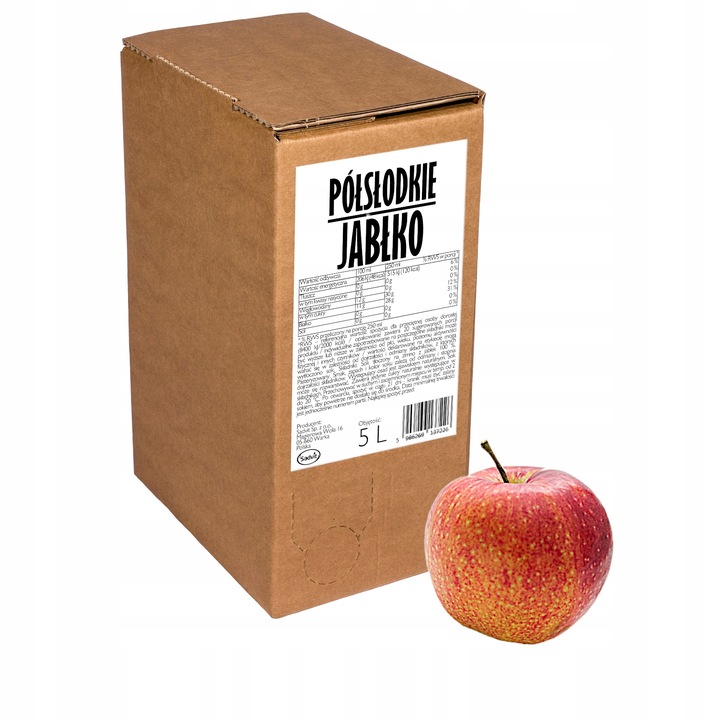 Sok jabłkowy 100% 5L naturalne polskie jabłko NFC z jabłek dla zdrowia 100%
