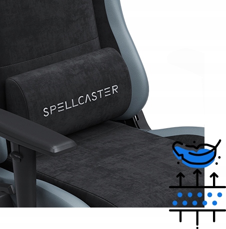 Fotel Gamingowy Biurowy Regulowany Materiał Alcantara + Ekoskóra Sense7