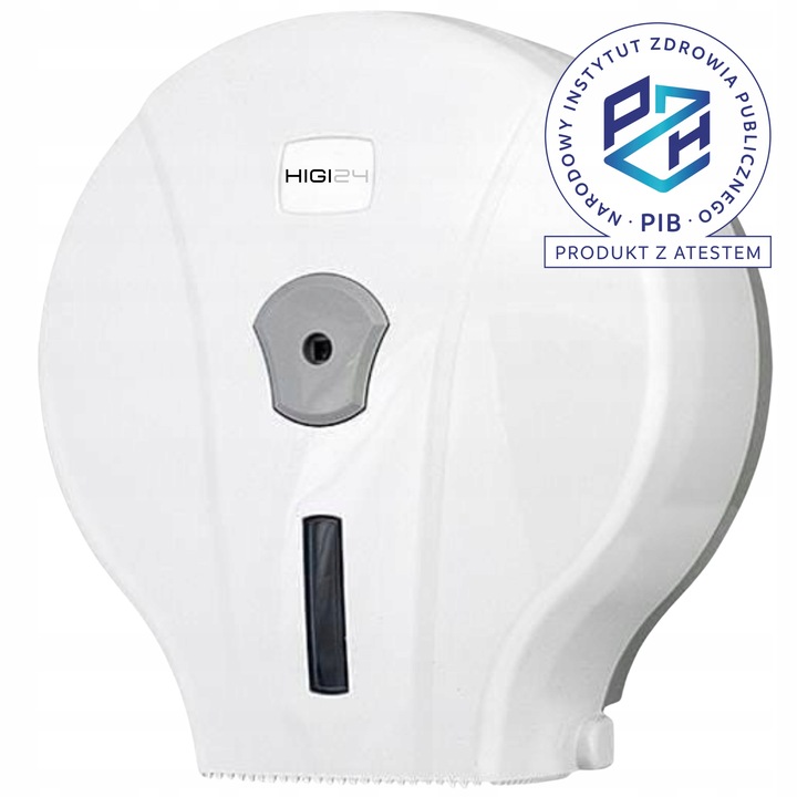 Podajnik Dozownik Pojemnik papier toaletowy Jumbo Biały Naścienny ATEST PZH