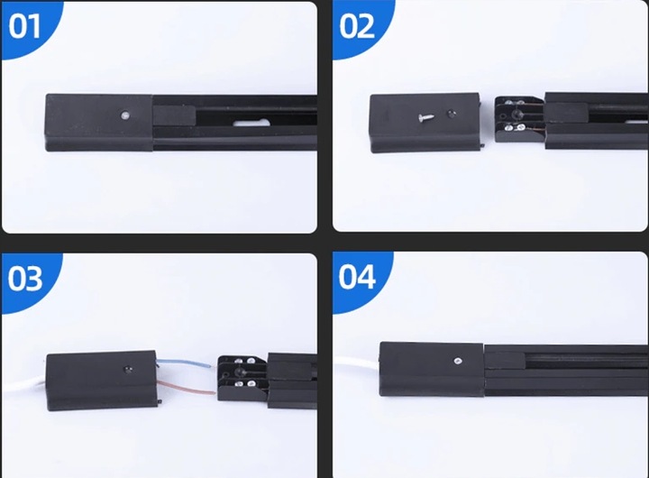 Oświetlenie Szynowe Szyna 1m 4x Reflektor LED GU10 Zestaw