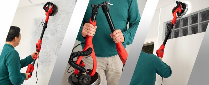 SZLIFIERKA DO GIPSU ŻYRAFA GŁADZI TYNKÓW LED Z ODSYSEM PAPIER WALIZKA