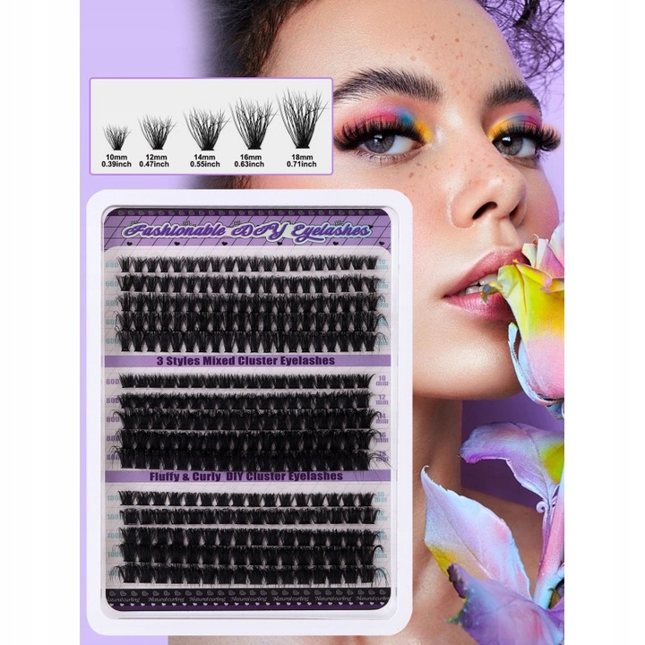 270 SZT SAMODZIELNEGO PRZEDŁUŻANIA RZĘS D CURL CLUSTER IN LASHES PREMIUM