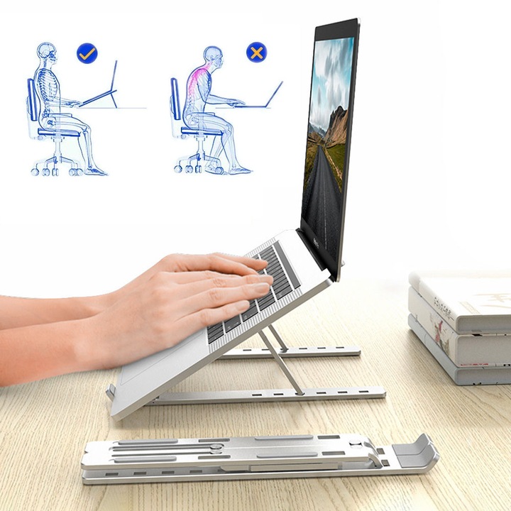 ERGONOMICZNA PODSTAWKA STOJAK STOLIK DO LAPTOPA