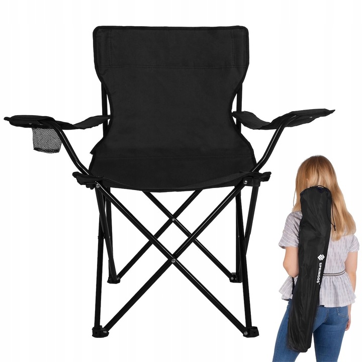 KRZESŁO TURYSTYCZNE WĘDKARSKIE SKŁADANE DUŻE FOTEL XXL KRZESEŁKO KEMPINGOWE