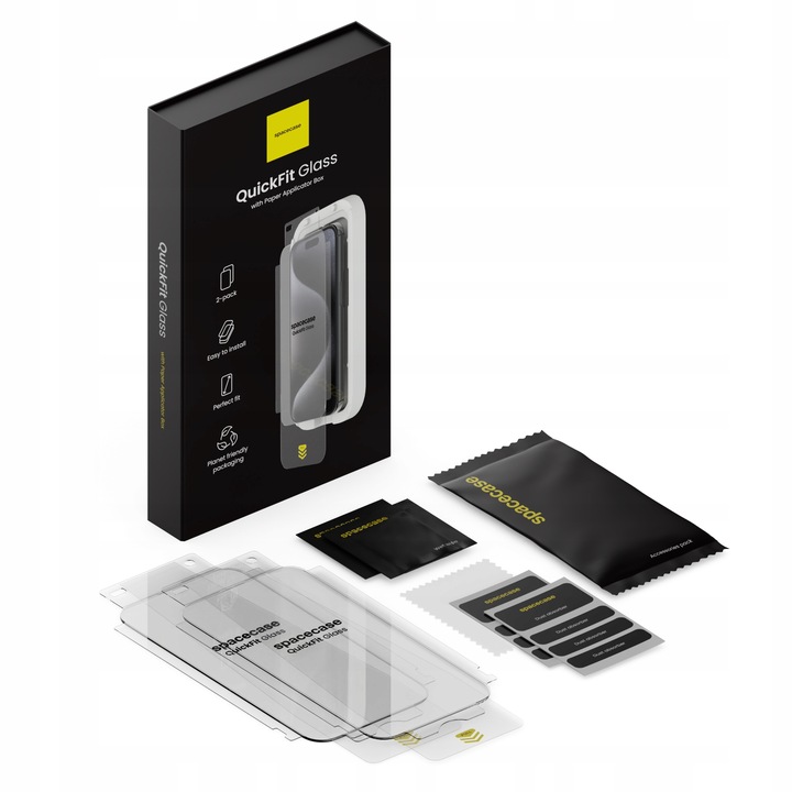 SZKŁO HARTOWANE DO IPHONE 16 PRO MAX Z APLIKATOREM QUICKFIT - 2 SZTUKI