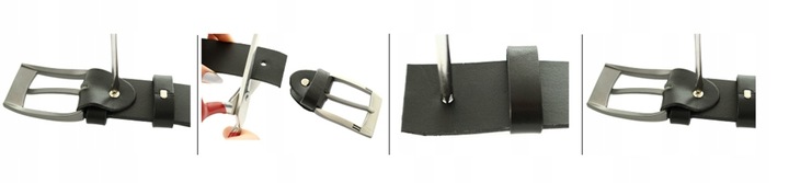 SKÓRZANY Pasek Męski AUTOMAT 3,2cm Garnitur c.BRĄZ