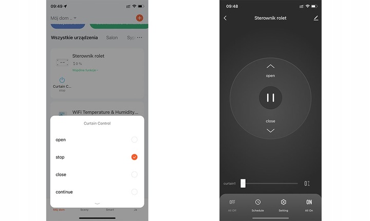 Sterownik rolet TUYA WIFI dopuszkowy procentowy V3