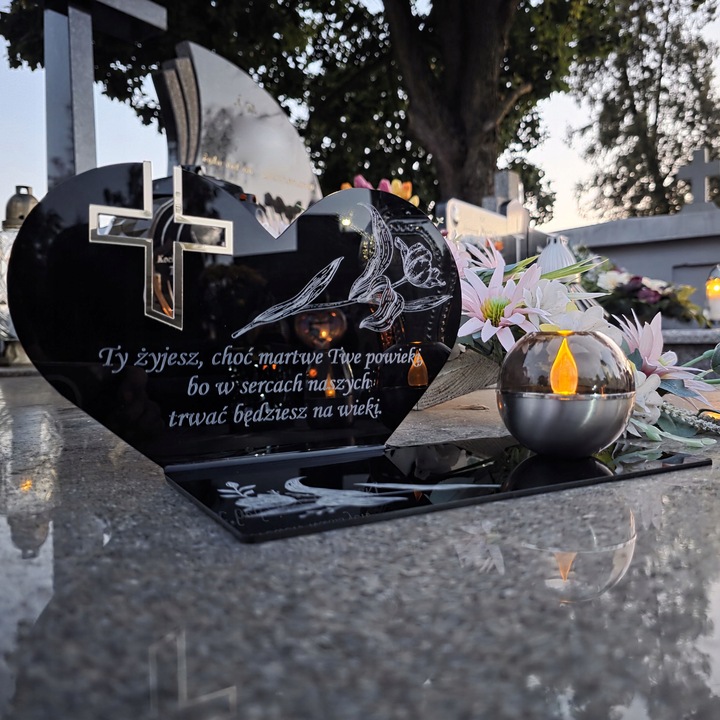 SOLARNY ZNICZ Led Statuetka NA CMENTARZ GRÓB DUŻA Lampka Led z Grawerem