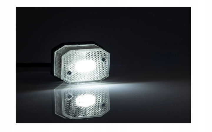 Lampa lampka obrysowa przednia przyczepki biała LED diodowa odblask Fristom