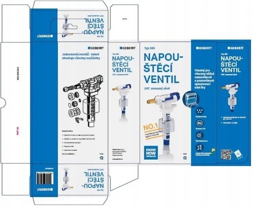 Geberit zawór napełniający do spłuczek podtynkowych typ 383 240.700.00.5