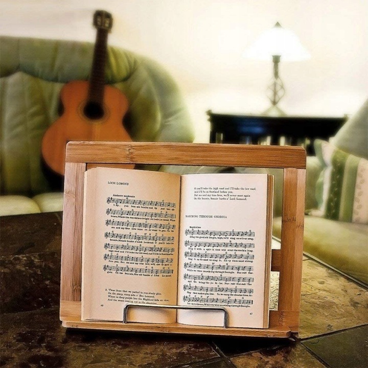 Stojak Podstawka Bambusowa na Książkę Podpórka pod Tablet