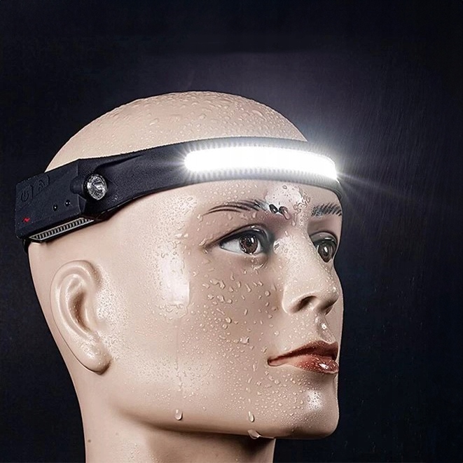 MOCNA LATARKA CZOŁOWA LED REFLEKTOR NA GŁOWĘ COB CZOŁÓWKA