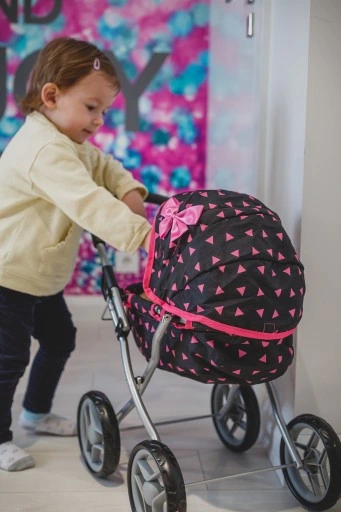 KINDERPLAY WÓZEK DLA LALEK GŁĘBOKI GONDOLA SKŁADANY DASZEK