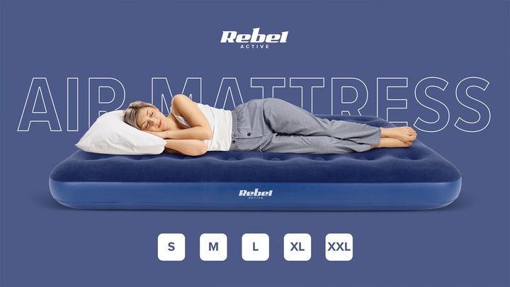 Materac dmuchany jednoosobowy do spania, 191 x 73 x 22 cm Rebel