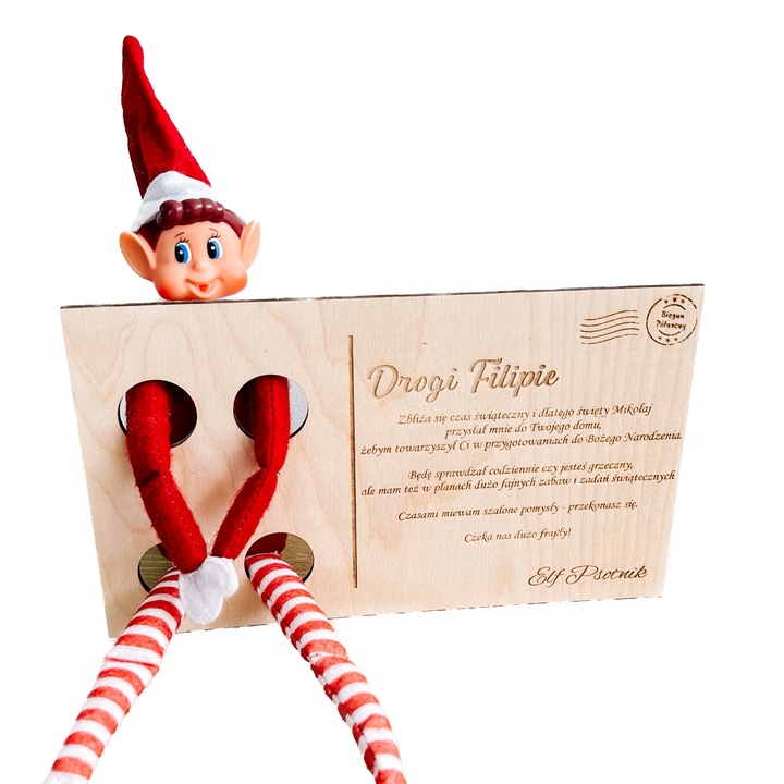 PERSONALIZOWANY LIST POWITALNY OD ELFA PSOTNIKA IMIĘ DZIECKA ELF ON SHELF