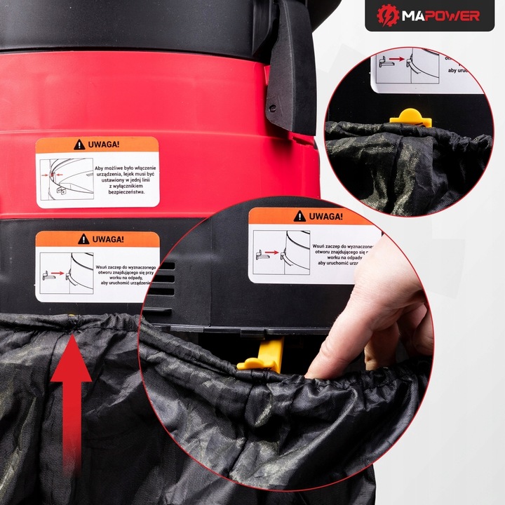 ROZDRABNIACZ DO LIŚCI MULCZER ROZDRABNIARKA ELEKTRYCZNY DUŻY ZBIORNIK