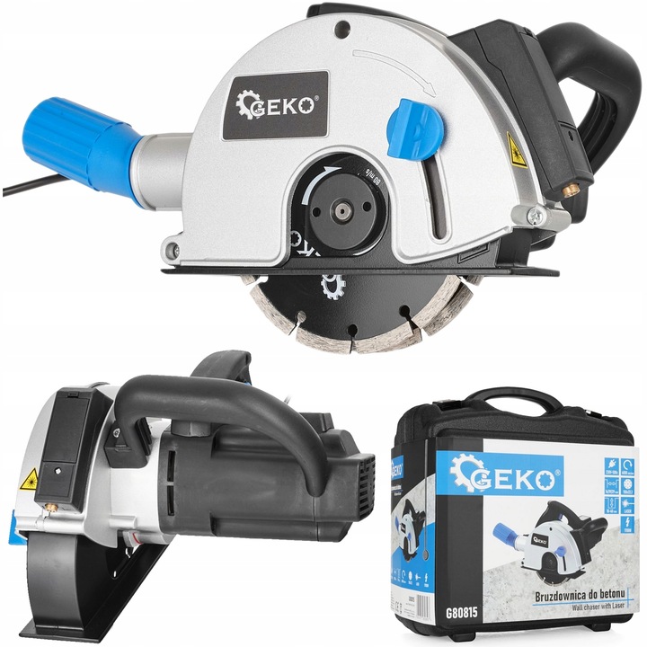 ELEKTRYCZNA BRUZDOWNICA DO BETONU ZE WSKAŹNIKIEM LASEREM 2 TARCZE