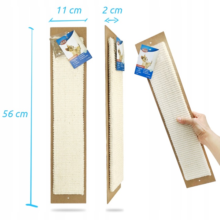 DRAPAK DLA KOTA NA ŚCIANĘ MEBLE DESKA DO DRAPANIA SIZAL KOCIMIĘTKA 56x11cm